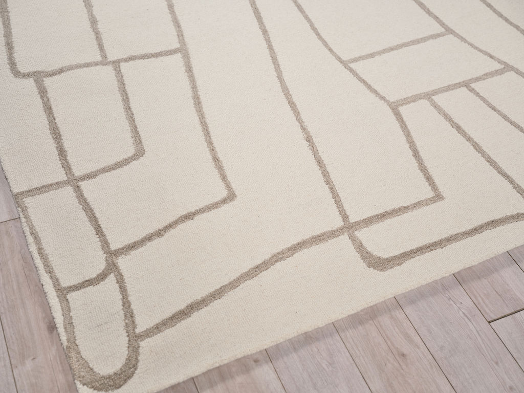 Tangiers Area Rug Handmade Hand-Tufted New Zealand Wool On Canvas Ivory/Beige  12' X 15'