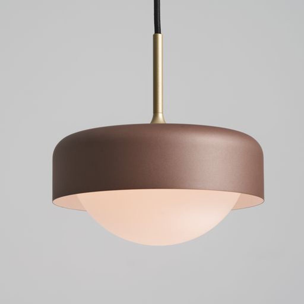 Pensee Led Pendant, Pearl Cocoa/Gold