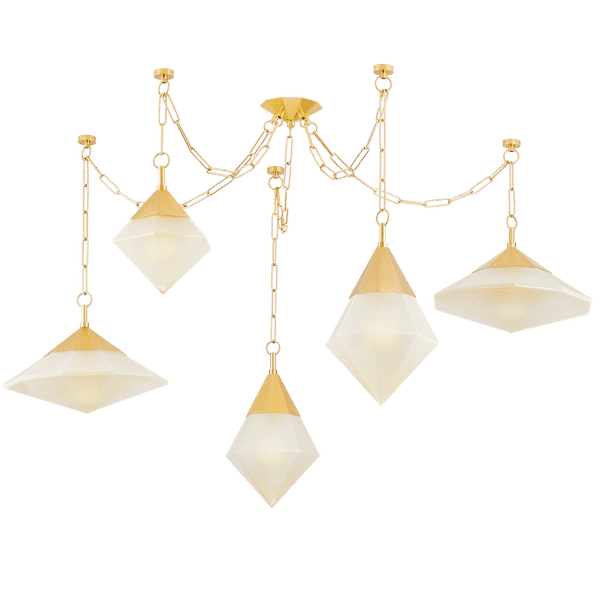 Angelique Chandelier 58.5" X 37.75", Vintage Polished Brass