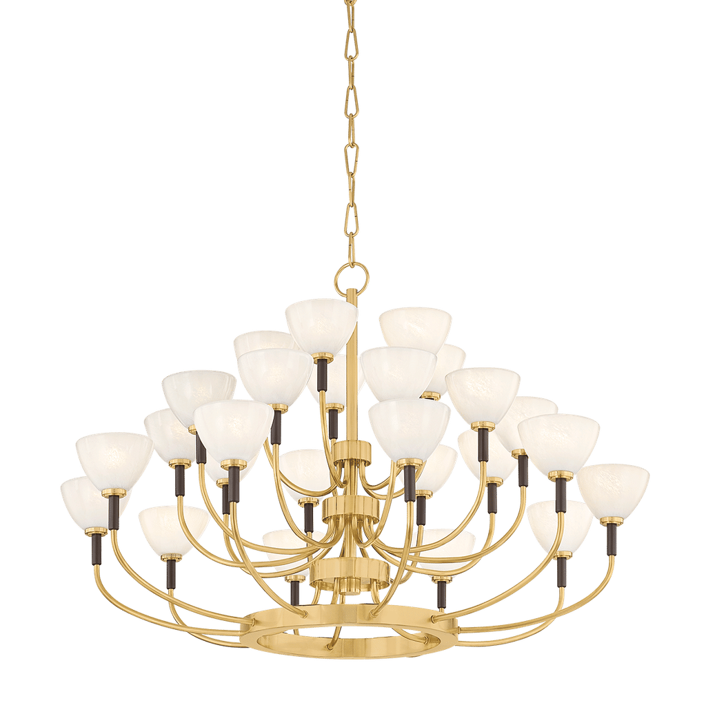 Brahma Chandelier 38" X 25.75", Vintage Polished Brass And Bronze
