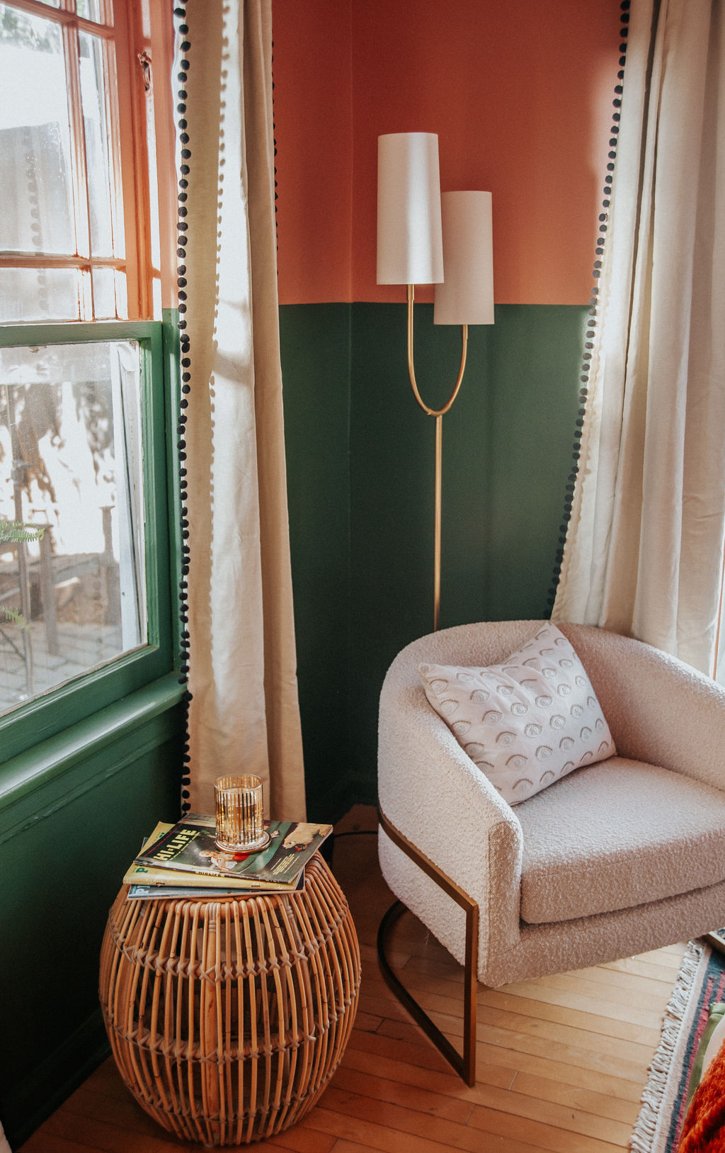 Vesper 2 Light Marble Floor Lamp, Aged Bronze Body, White Shade