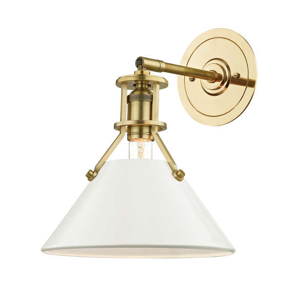 Brass + White Sconce
