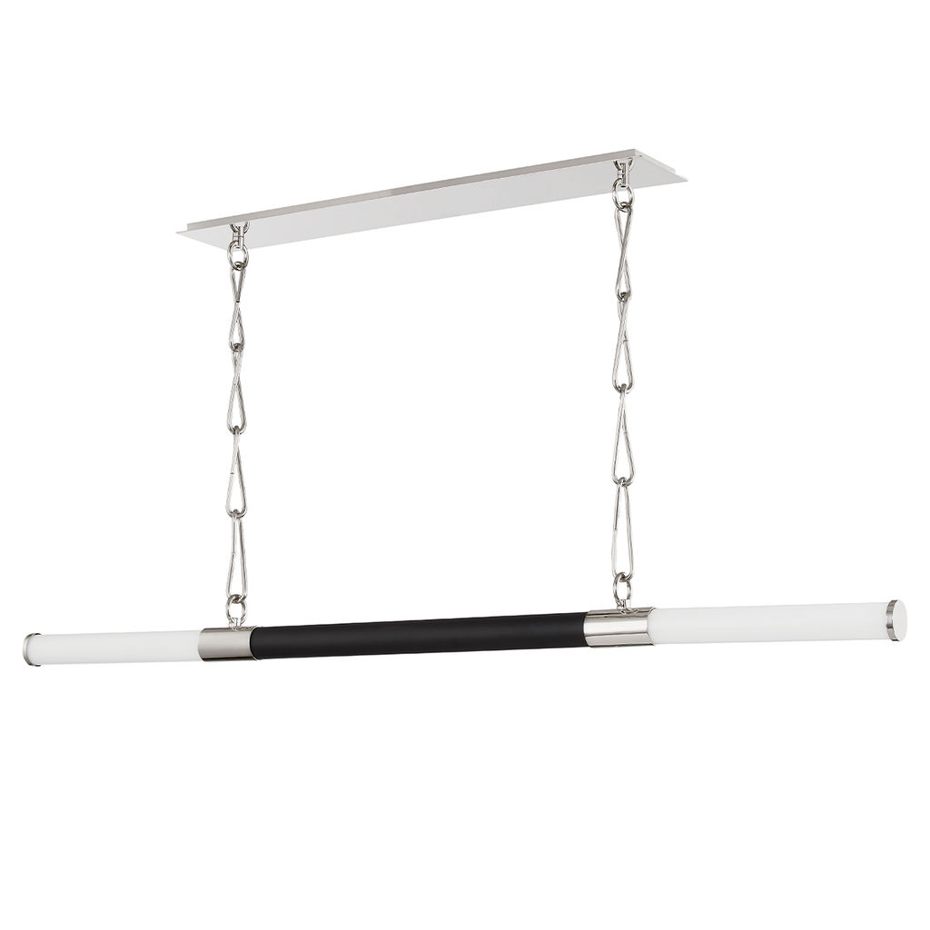 Huntington Led Island Light, Polished Nickel, Black Body