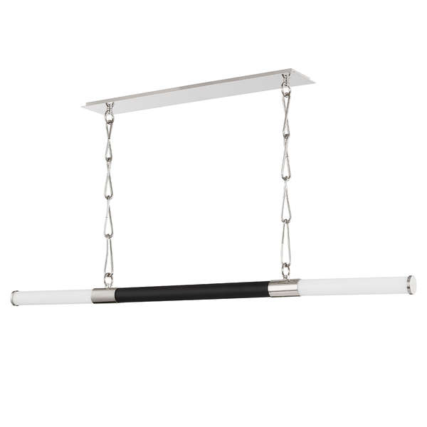 Huntington Led Island Light, Polished Nickel, Black Body
