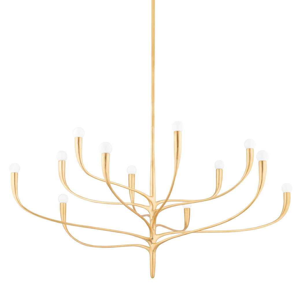 Preview image for Labra Chandelier 12 Lamps, Vintage Gold Leaf