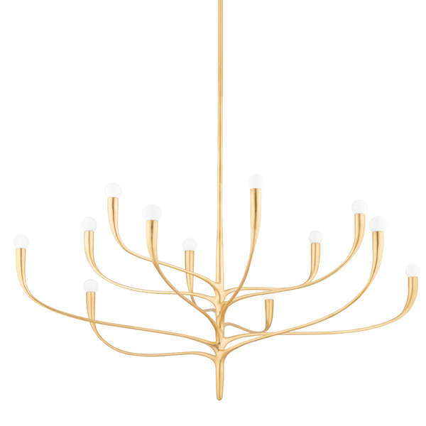 Labra Chandelier 12 Lamps, Vintage Gold Leaf