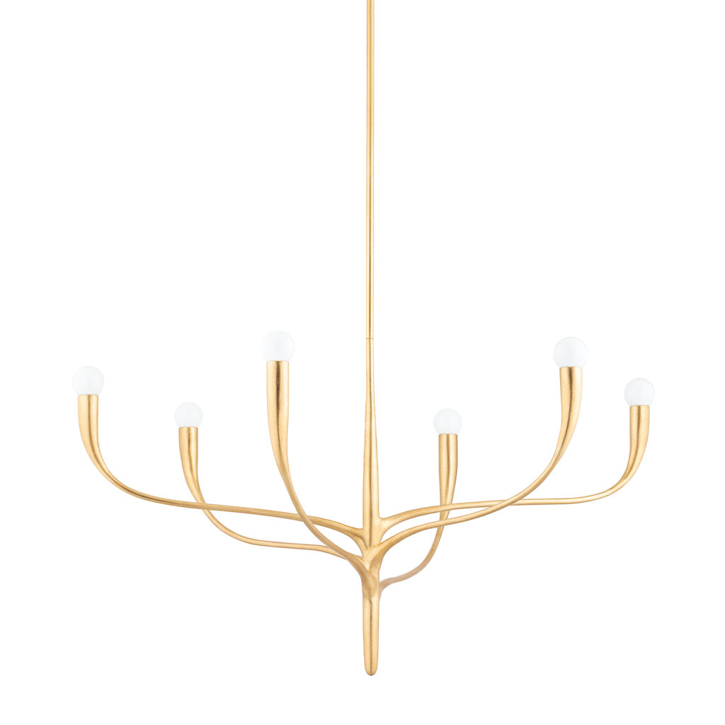 Preview image for Labra Chandelier 6 Lamps, Vintage Gold Leaf