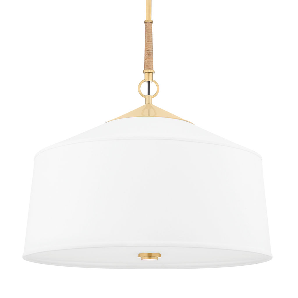 Preview image for White Plains 3 Light Pendant, Aged Brass