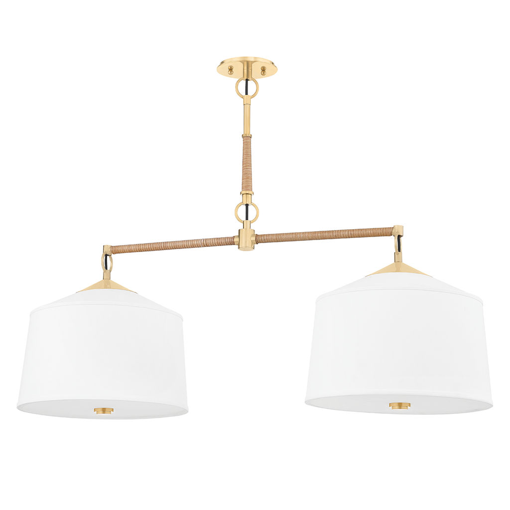 Preview image for White Plains 2 Light Island Light, Aged Brass