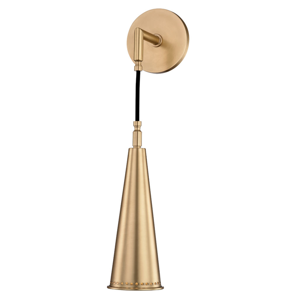 Alva 1 Light Wall Sconce, Aged Brass, 11.25"