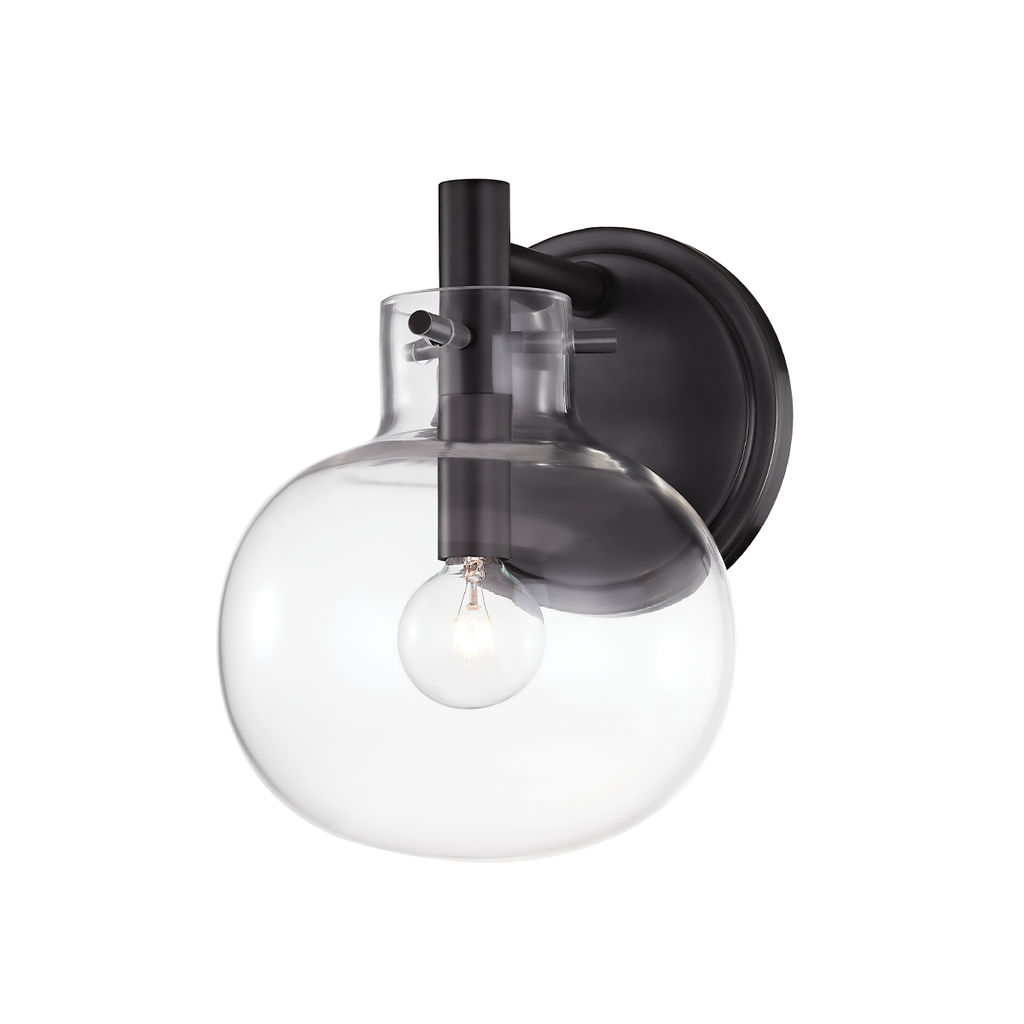 Hempstead 1 Light Wall Sconce, Black Brass
