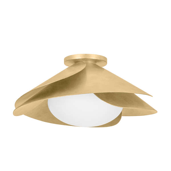 Brookhaven 1 Light Flush Mount 22", Vintage Gold Leaf
