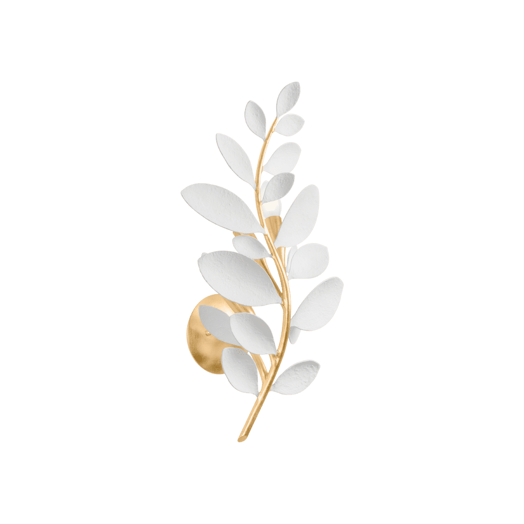 Preview image for Vintage Wall Sconce 10.75" X 22.5", Vintage Gold Leaf And White Plaster