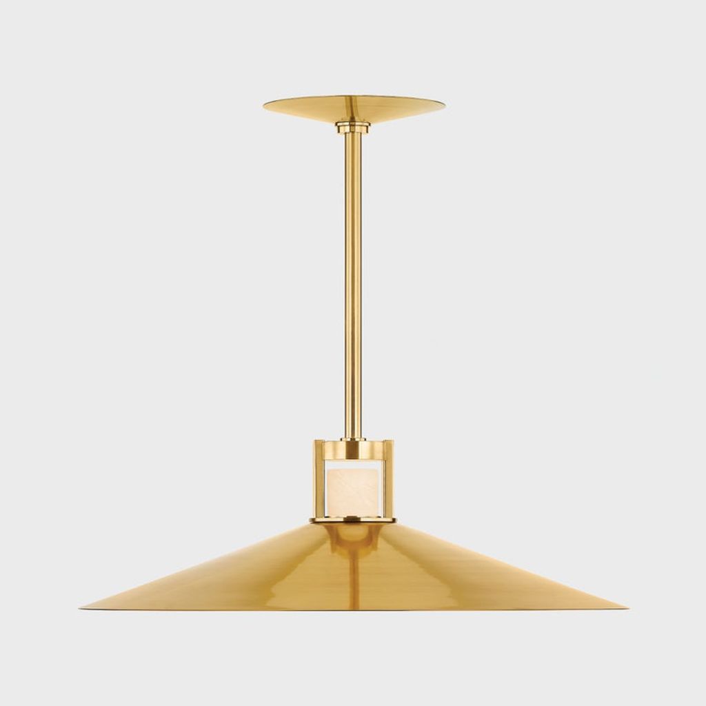 Clermont Pendant 28" X 12.5", Aged Brass