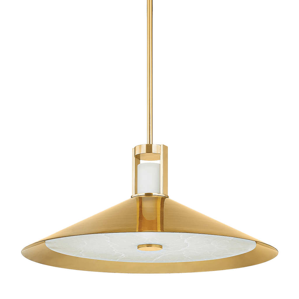 Clermont Pendant 28" X 12.5", Aged Brass