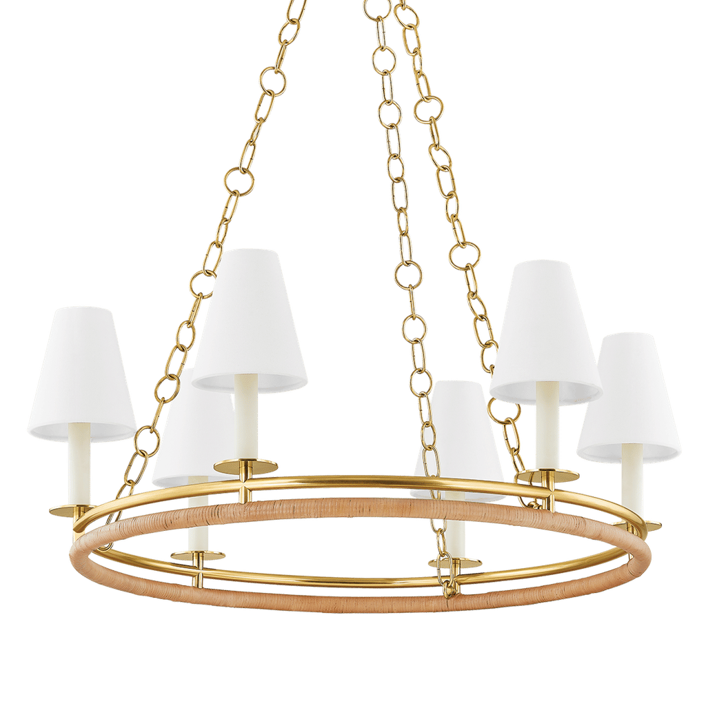 Swanton Chandelier 31" X 11.5", Aged Brass