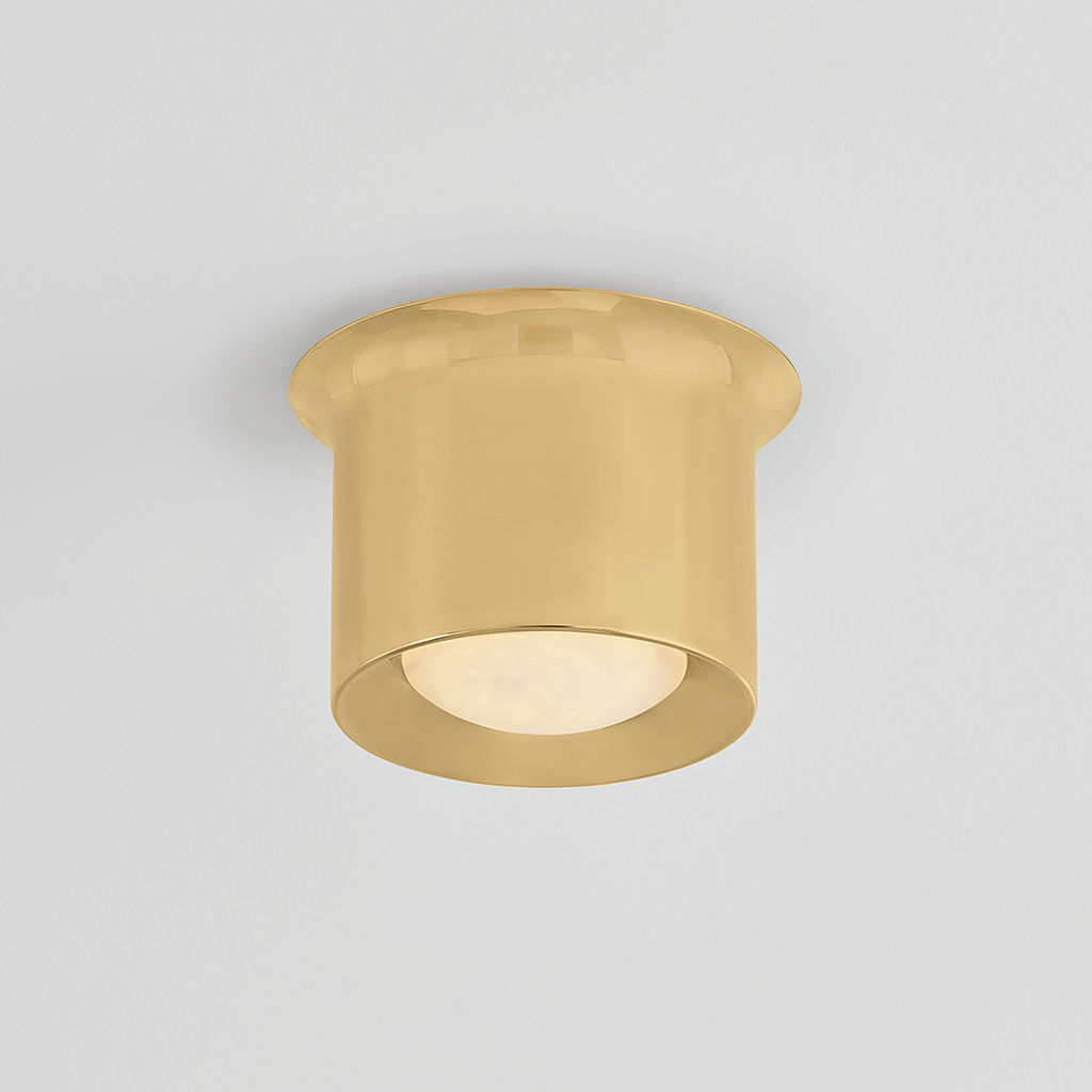 Noxon 1 Light Flush Mount, Aged Brass