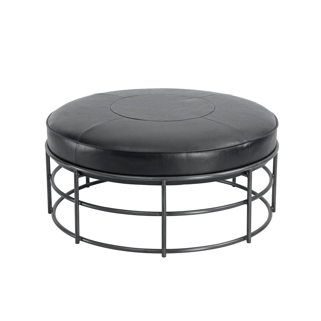 Preview image for Round Leather Ottoman