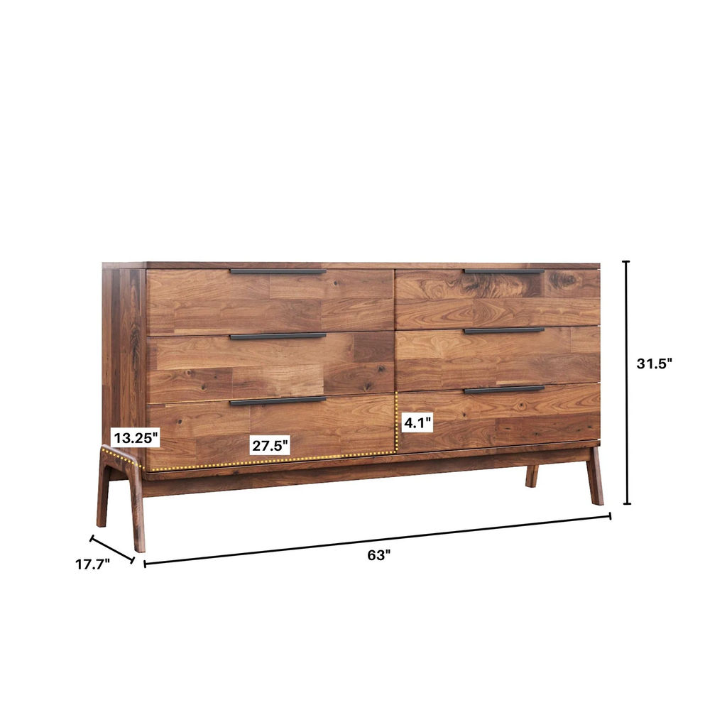 Remix 6 Drawer Dresser 63 X 17.7 X 31.5