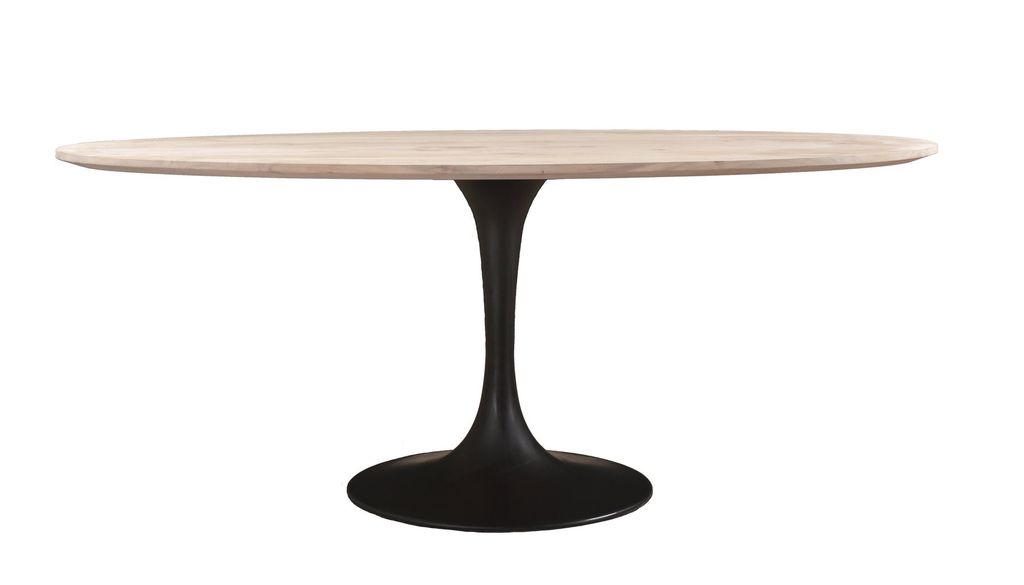 Aspen Oval Dining Table With Metal Base White Wash