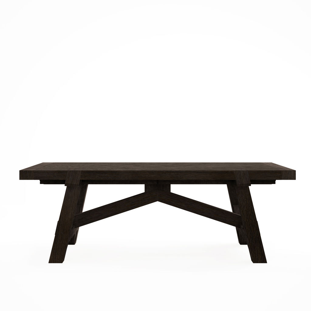 Preview image for Farmhouse Rectangle Extension Dining Table Brown Finish 86 to 122 inch