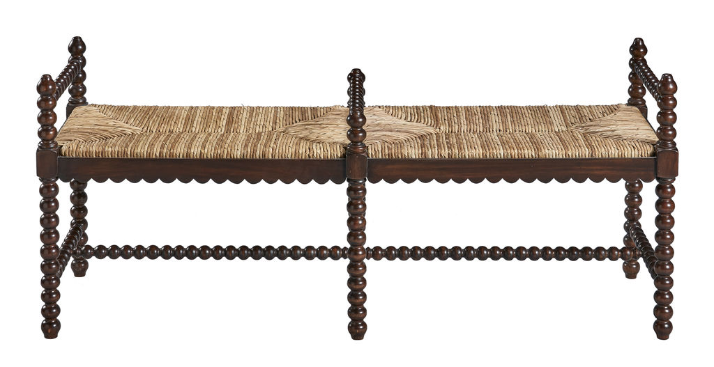 BENCH #9 | B-19 Turned Bench 60" (Brown w/Rush Seat)