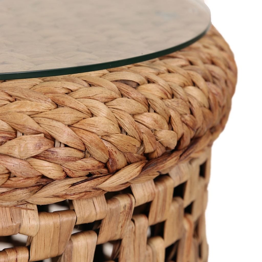 Woven Rattan End Table