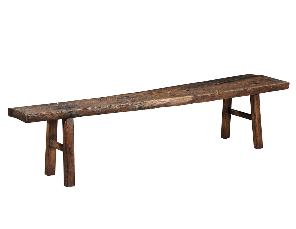Simple Antique Bench- Brown