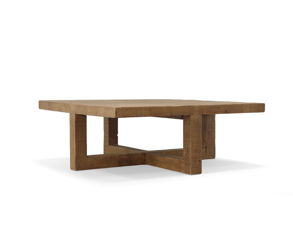 Preview image for Solid Pine Square Coffee Table Warm Honey Brown Finish 48 inch