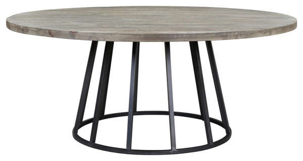 Knox 72" Round Dining Table, Storm Gray Reclaimed Wood