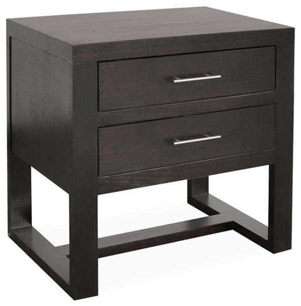 Pacifica Nightstand Ebony Oak, Set Of 2