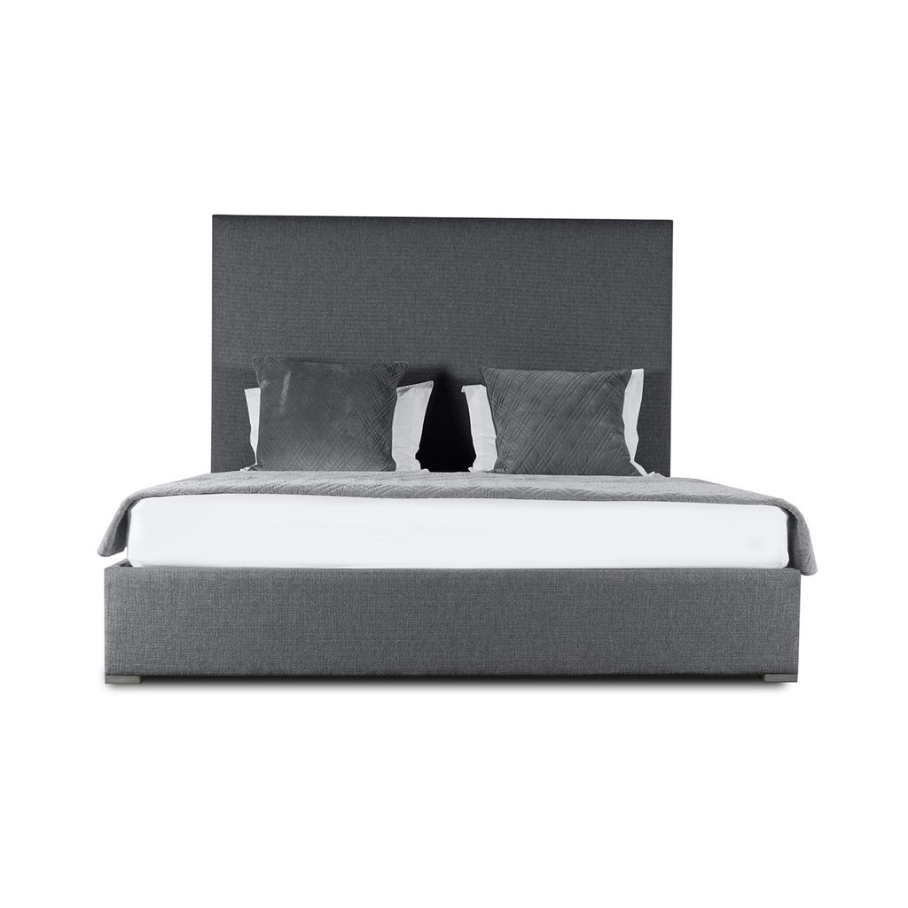 Moyra Plain Upholstered Bed, 77" X 90" X 67", Charcoal