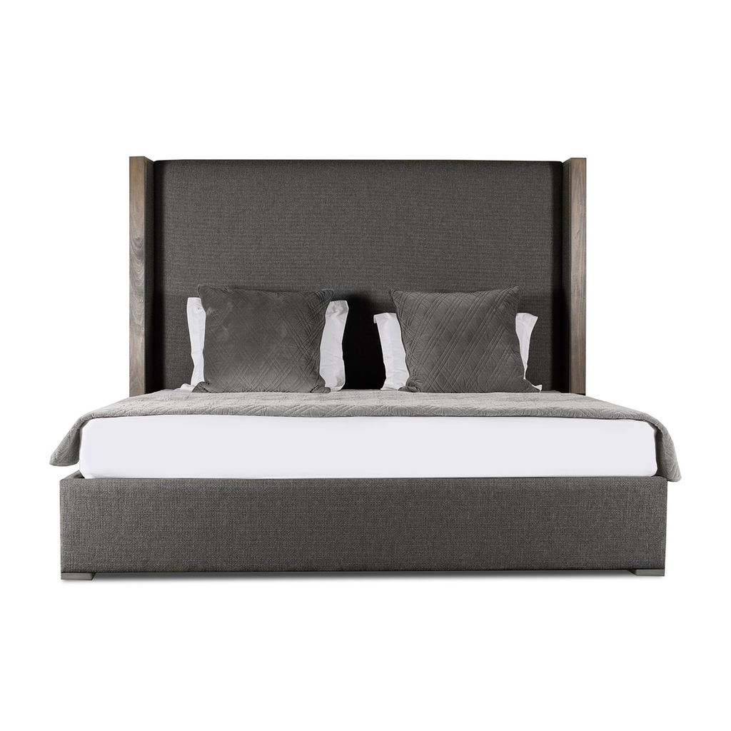 Preview image for Irenne Plain Upholstered Bed, 83" X 90" X 87", Charcoal