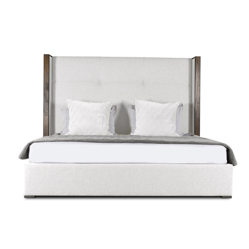 Irenne Simple Tufted Upholstered Bed, 83" X 90" X 67", White
