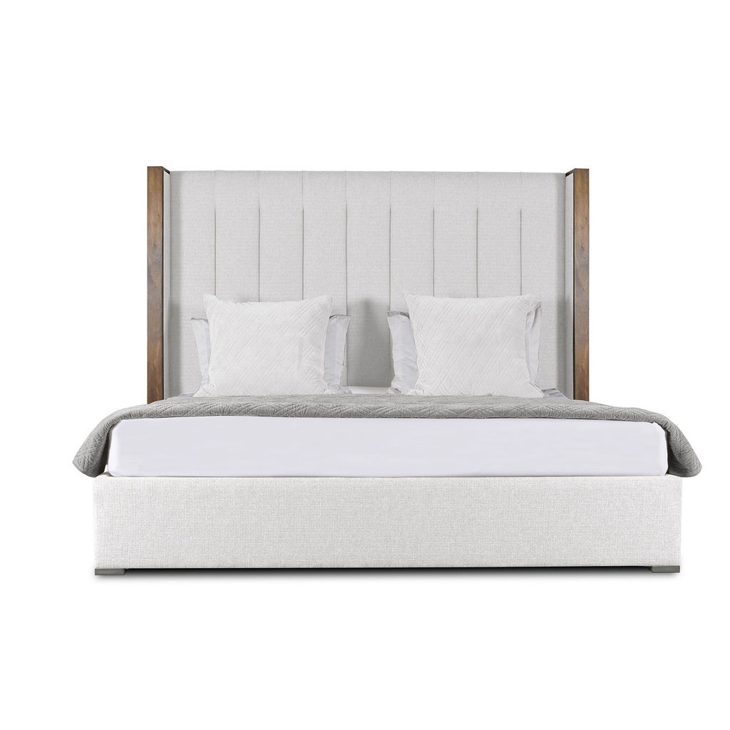 Irenne Vertical Channel Tufted Upholstered Bed, 83" X 90" X 67", White