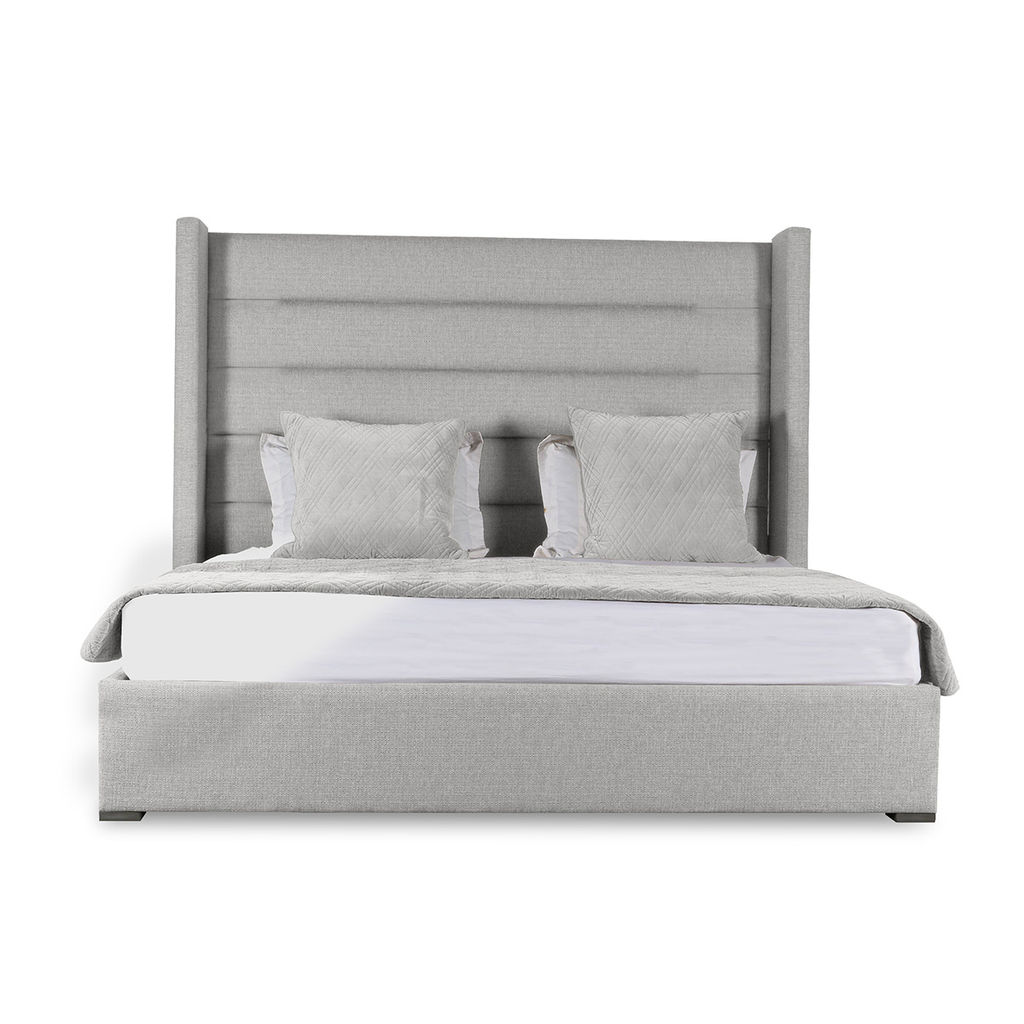 Preview image for Aylet Horizontal Channel Tufted Upholstered Bed, 83" X 90" X 67", White