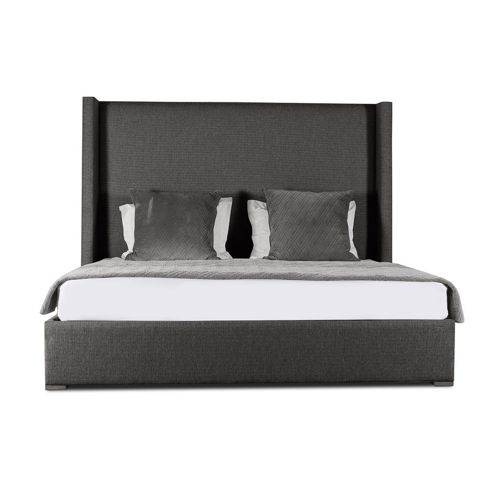 Aylet Plain Upholstered Bed, 83" X 90" X 67", Charcoal