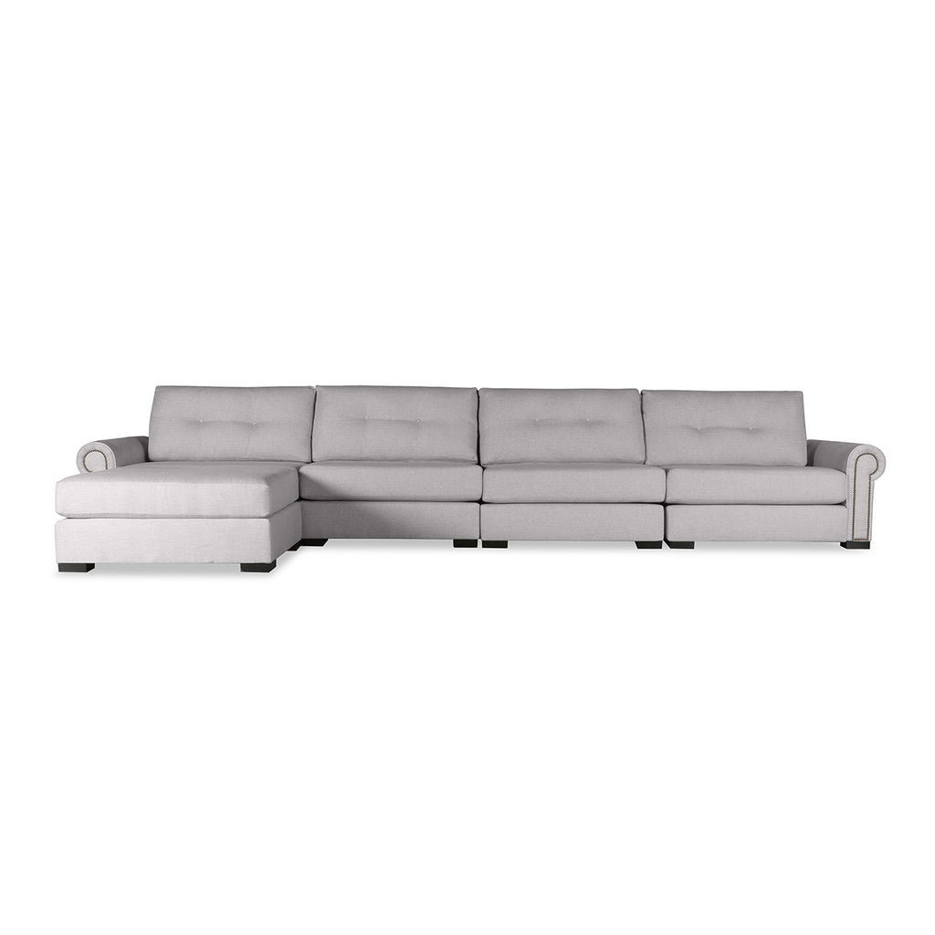 Preview image for Sylviane Buttoned Deep Plush 5 Pieces Left Arm Modular Sectional, 128" X 121" X 30", Grey