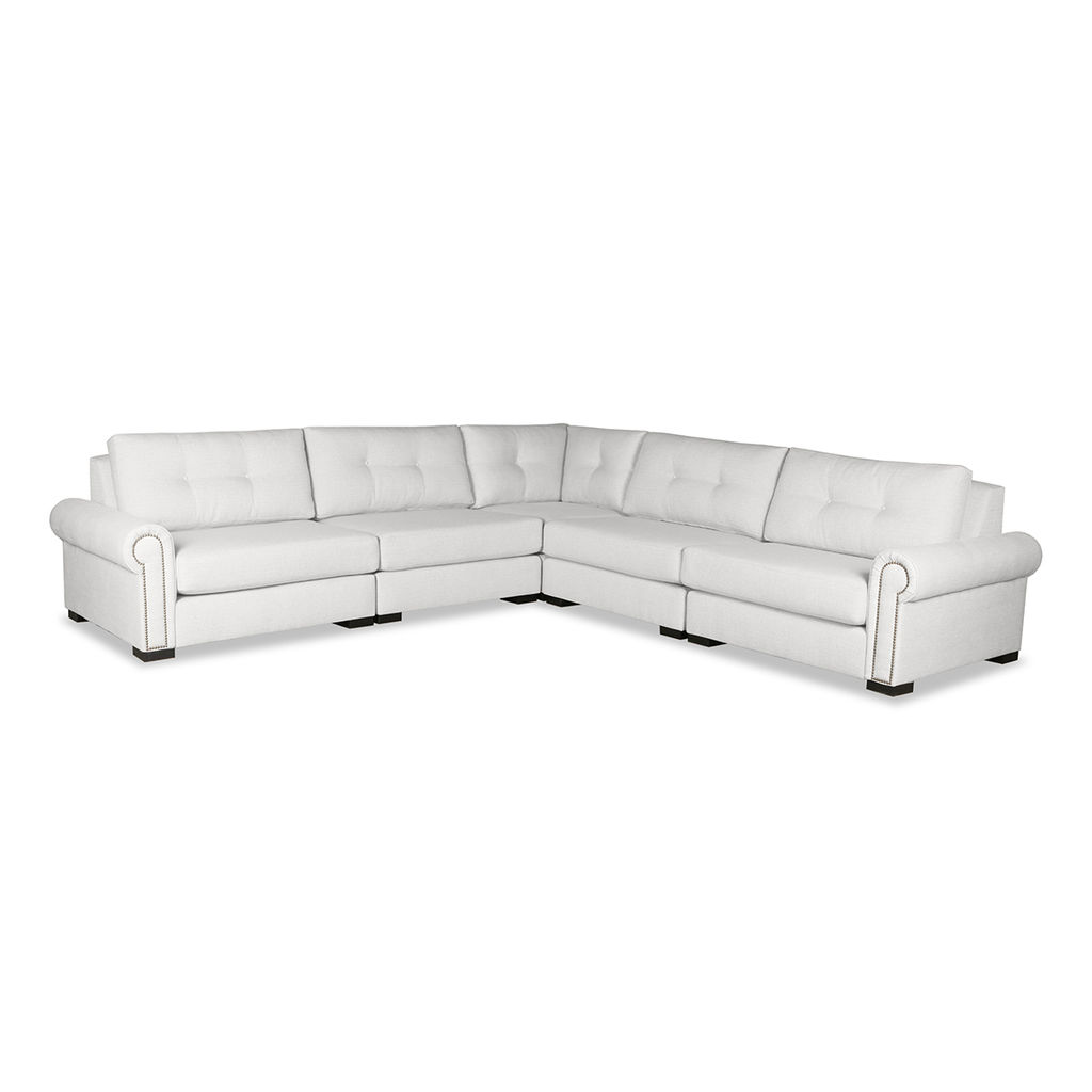 Preview image for Sylviane Buttoned Deep Plush 6 Pieces Modular Sectional, 166" X 83" X 30", White