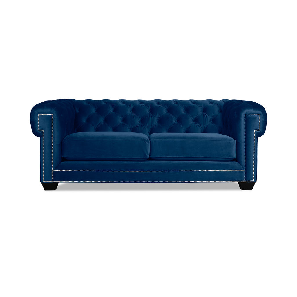 Preview image for Tufted Sofa, 103" X 41.5" X 28.5", Blue