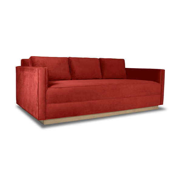 Adalyn Sofa Deep Plush Sofa, 84" X 37" X 33", Red