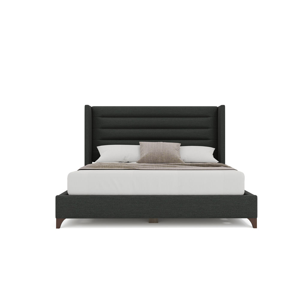 Horizontal Channel, King Size Bed, Charcoal