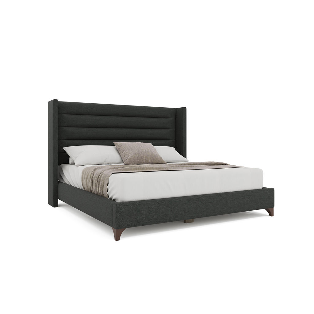 Horizontal Channel, King Size Bed, Charcoal