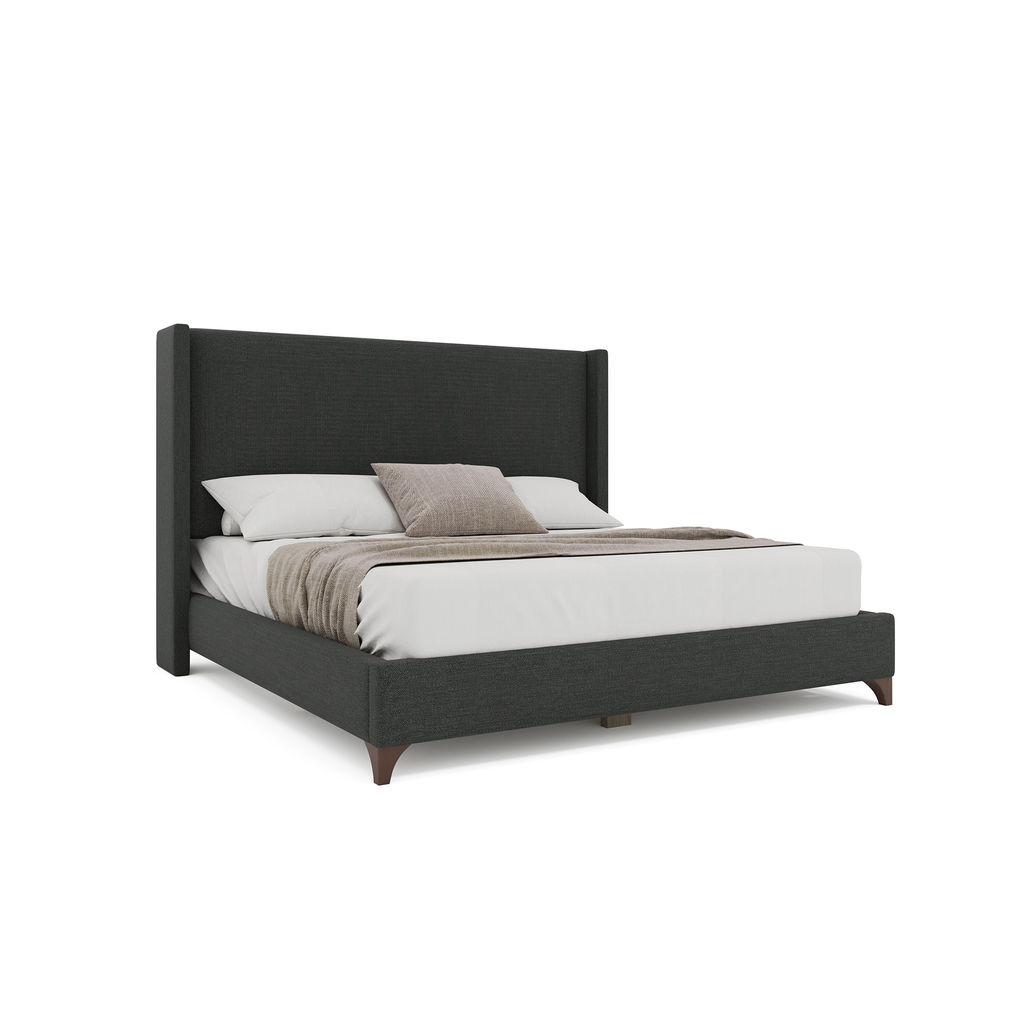 Megan Classic Plain King Bed Charcoal