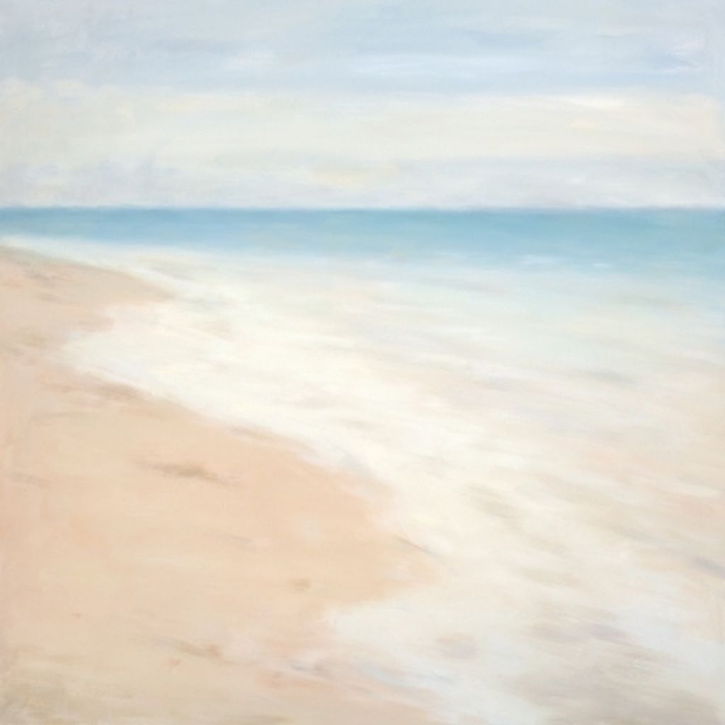 Blissful Beach White Floater Frame 36" X 36"