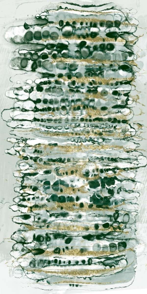 Bubbles Beneath 1 Gold Floater Framed Wall Art