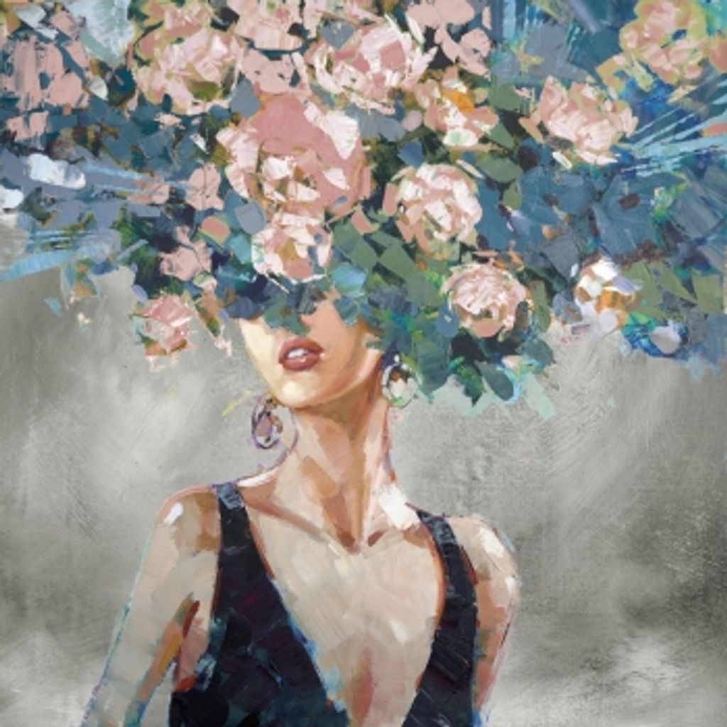 Floral On My Mind 1 48" X 48", Silver Floater Frame