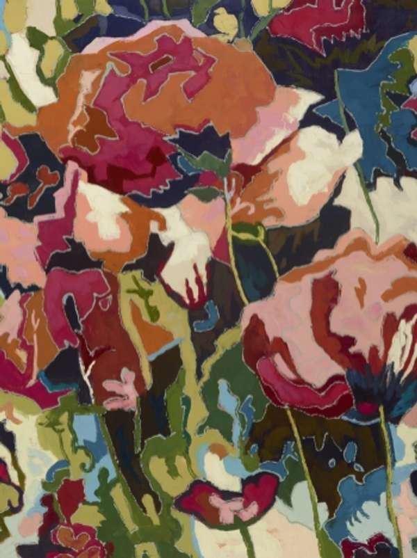 Fragrant Floral 40" X 50", Champange Cap Frame