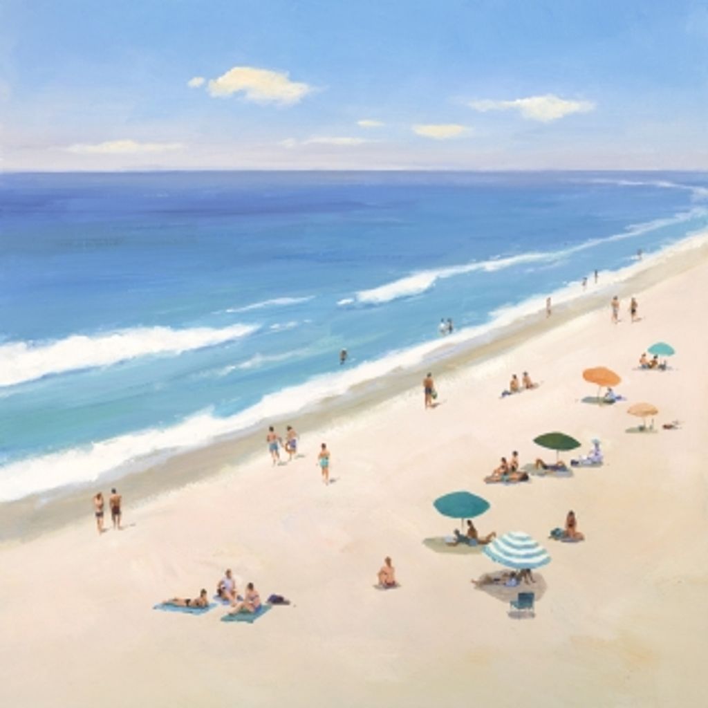 Sun And Sand 36" X 36", White Floater Frame