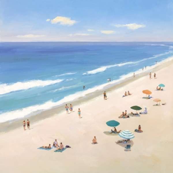 Sun & Sand White Floater Framed Wall Art 36" X 36"